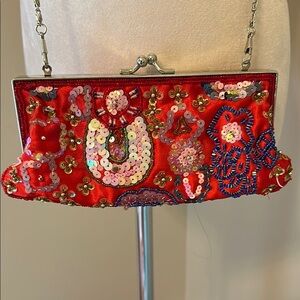Bijoux Terner Red Sequin Mini Bag